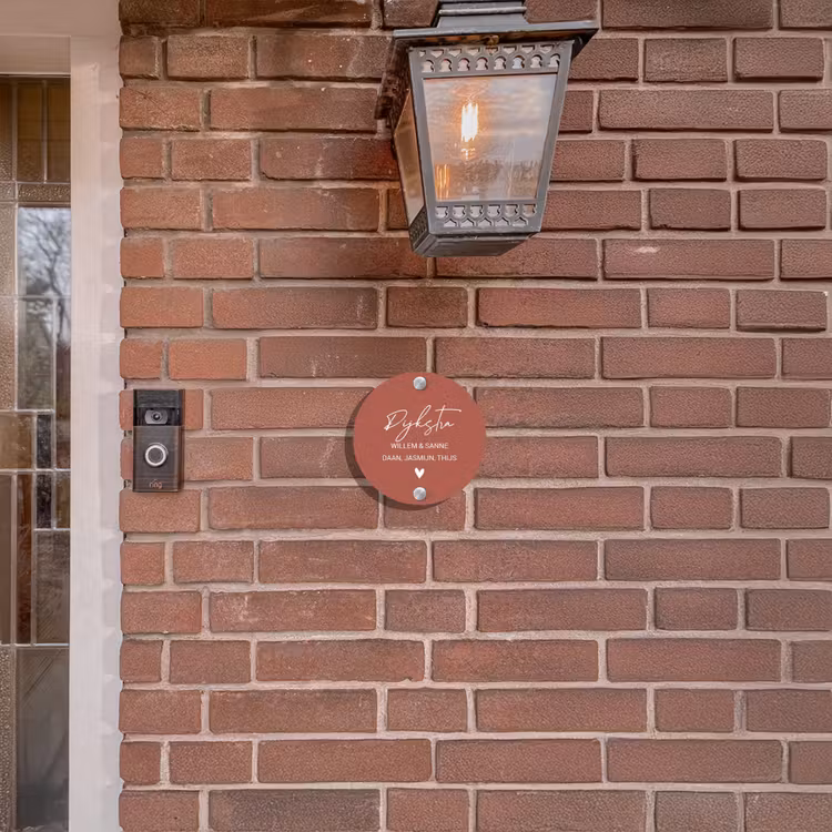 Naambordje voordeur - Rond - Terracotta - Sierlijk — 5