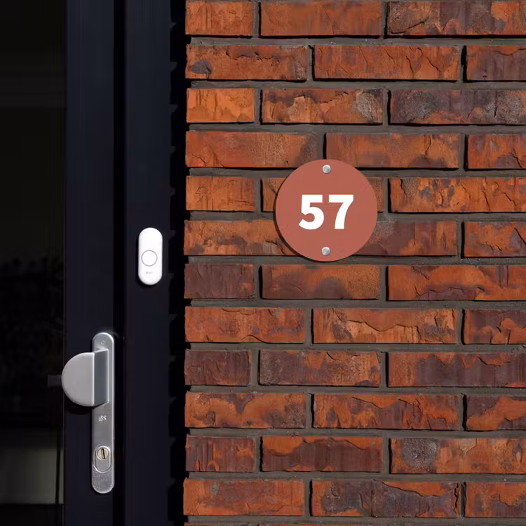 Naambordje voordeur - Rond - Terracotta - Traditioneel — 2