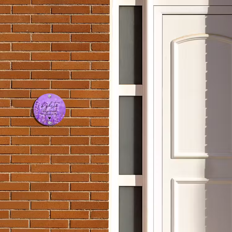 Naambordje voordeur - Rond - Lavendel - Sierlijk — 3