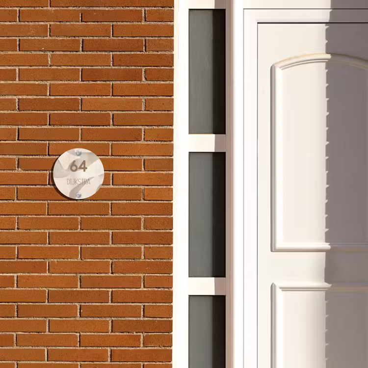 Naambordje voordeur - Rond - Beige organisch - Modern — 3