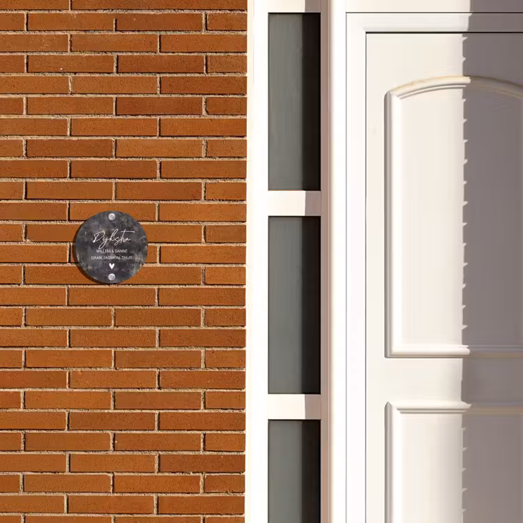 Naambordje voordeur - Rond - Verweerd metaal - Sierlijk — 3
