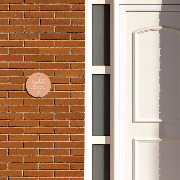 Naambordje voordeur - Rond - Zalmroze - Sierlijk — 3
