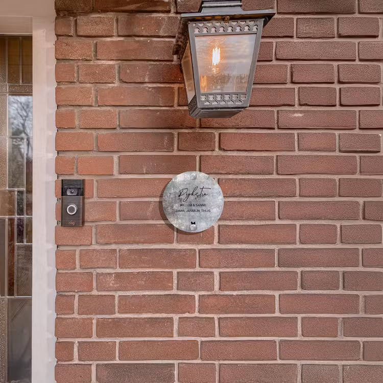 Naambordje voordeur - Rond - Beton - Sierlijk — 5