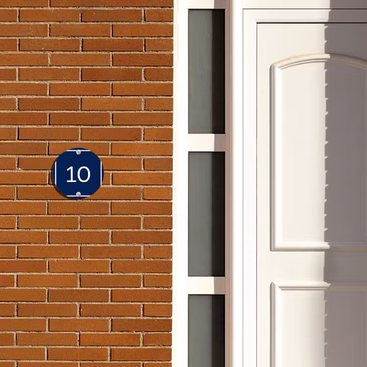 Naambordje voordeur - Rond - Blauw - Kader - Regulier — 3