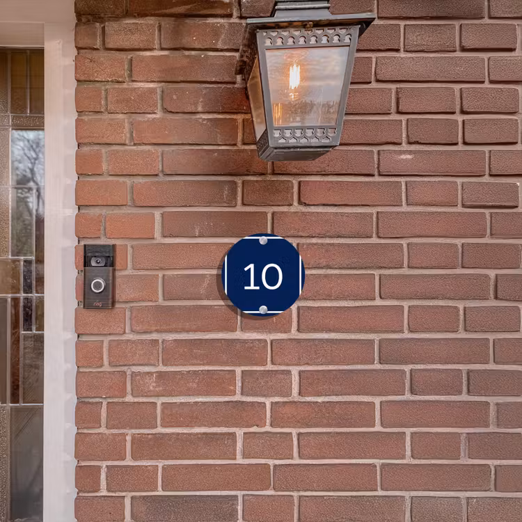 Naambordje voordeur - Rond - Blauw - Kader - Regulier — 5