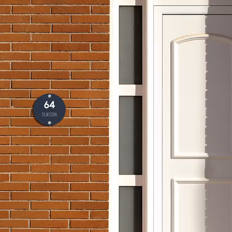 Naambordje voordeur - Rond - Effen blauw - Modern — 3
