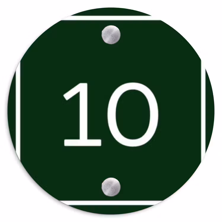 Naambordje voordeur - Rond - Groen - Kader - Regulier — 1
