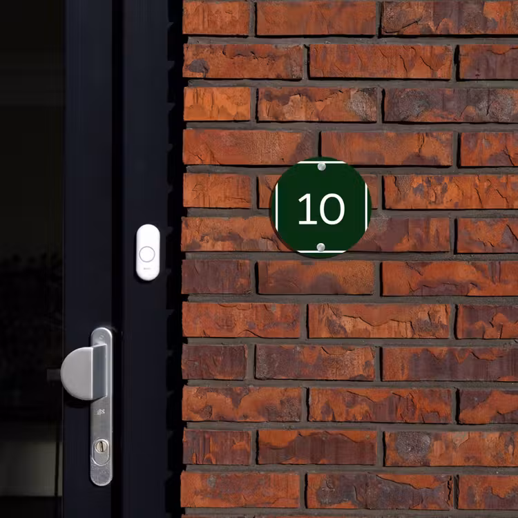 Naambordje voordeur - Rond - Groen - Kader - Regulier — 2
