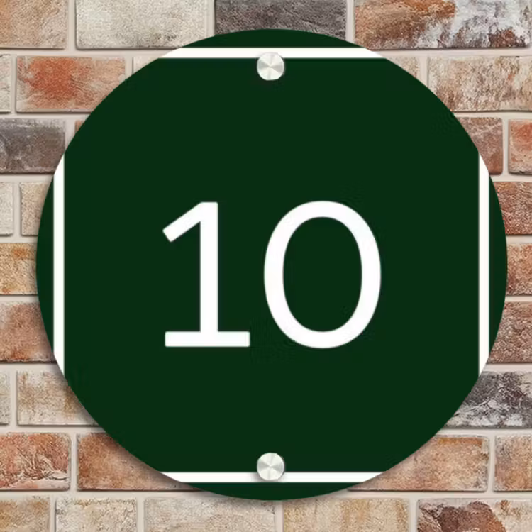 Naambordje voordeur - Rond - Groen - Kader - Regulier — 4
