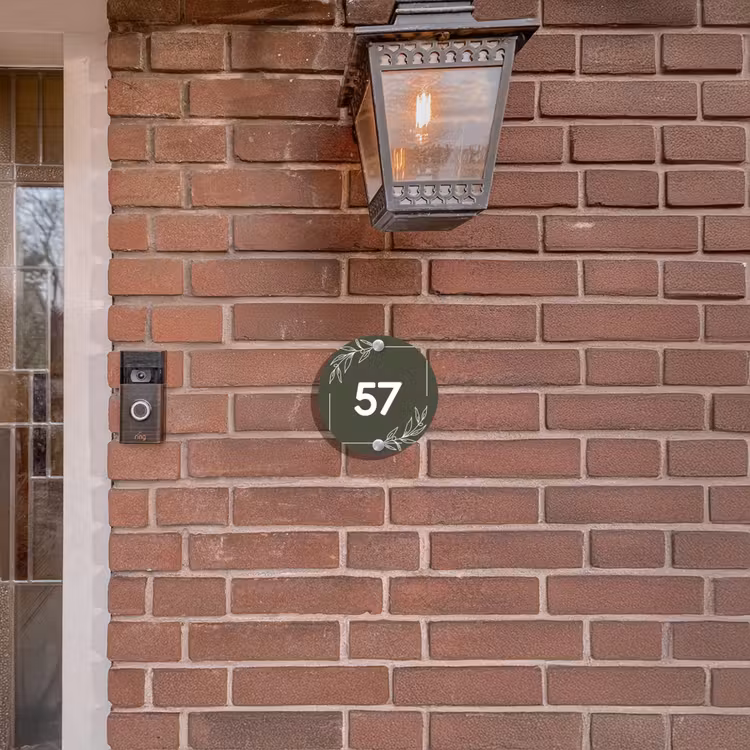 Naambordje voordeur - Rond - Olijfgroen - Traditioneel — 5