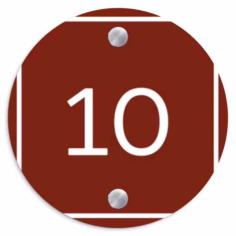 Naambordje voordeur - Rond - Rood - Kader - Regulier — 1