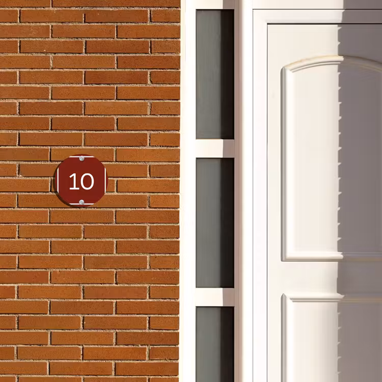 Naambordje voordeur - Rond - Rood - Kader - Regulier — 3