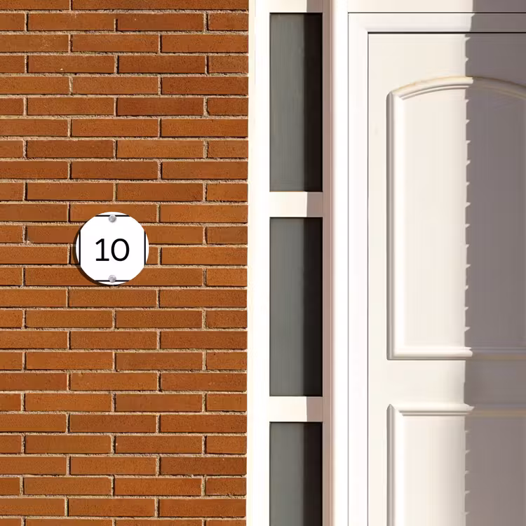 Naambordje voordeur - Rond - Wit - Kader - Regulier — 3