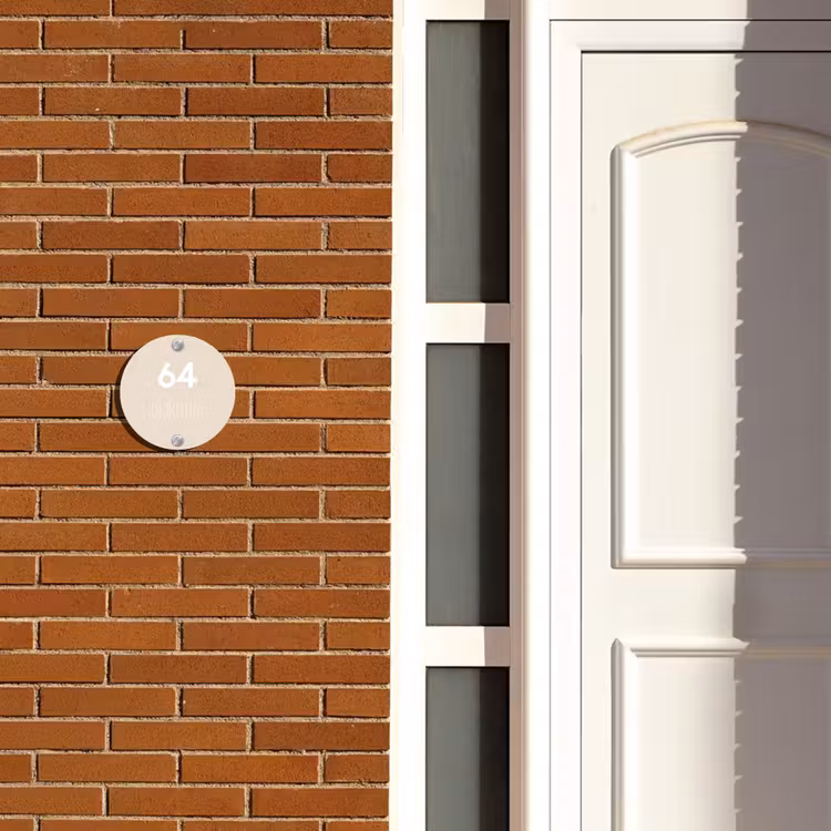 Naambordje voordeur - Rond - Effen - Beige - Modern — 3