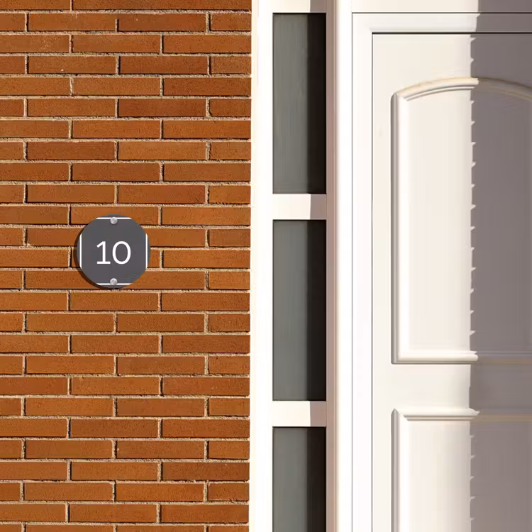 Naambordje voordeur - Rond - Grijs - Kader - Regulier — 3