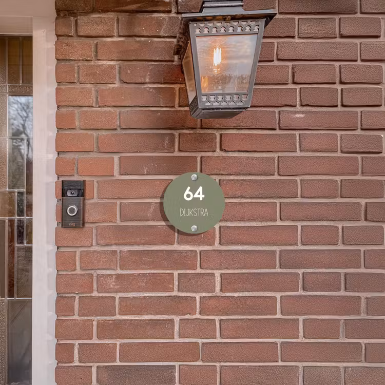Naambordje voordeur - Rond - Olijfgroen - Modern — 5