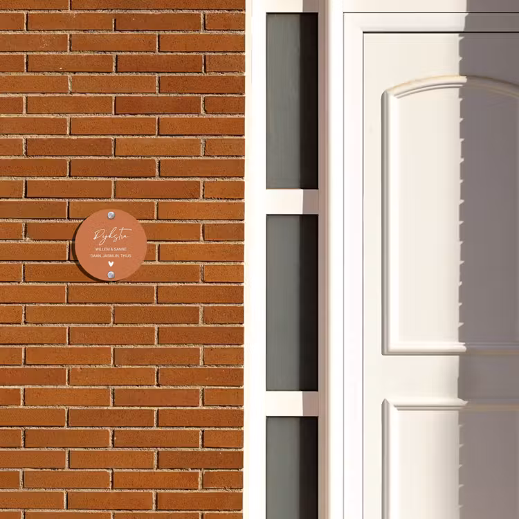 Naambordje voordeur - Rond - Terracotta - Sierlijk — 3