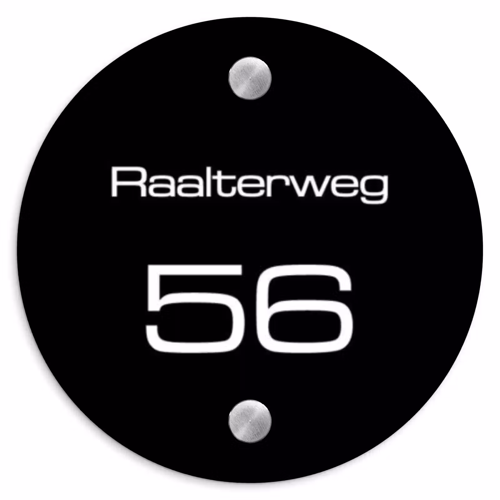 Naambordje voordeur - Rond - Effen - Zwart - Modern — 1