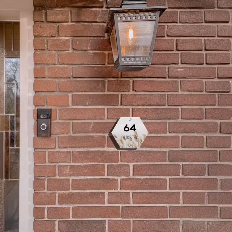 Naambordje voordeur - Hexagon - Pampasgras - Modern — 3