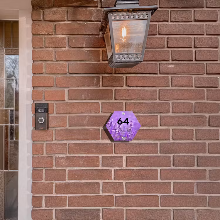 Naambordje voordeur - Hexagon - Lavendel - Modern — 3