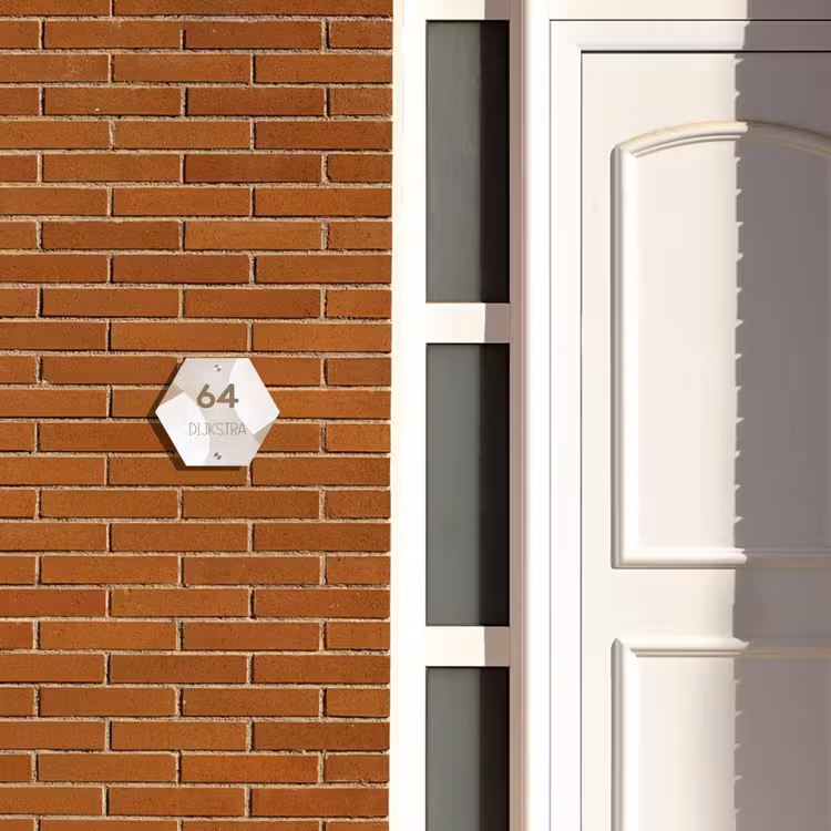 Naambordje voordeur - Hexagon - Abstract beige - Modern — 2
