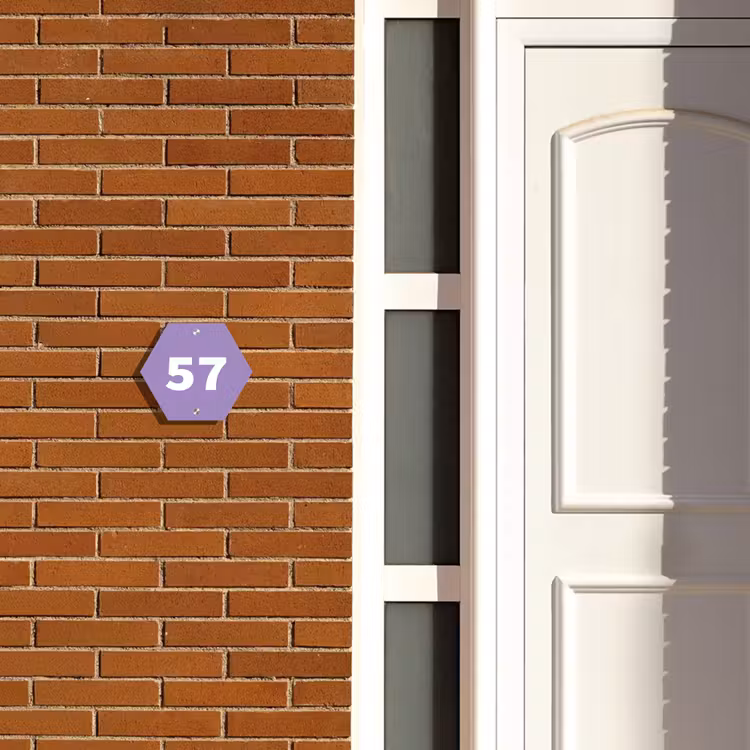 Naambordje voordeur - Hexagon - Paars - Traditioneel — 2