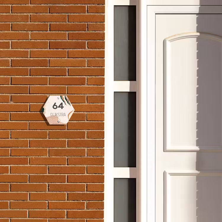 Naambordje voordeur - Hexagon - Abstract - Stippen - Modern — 2