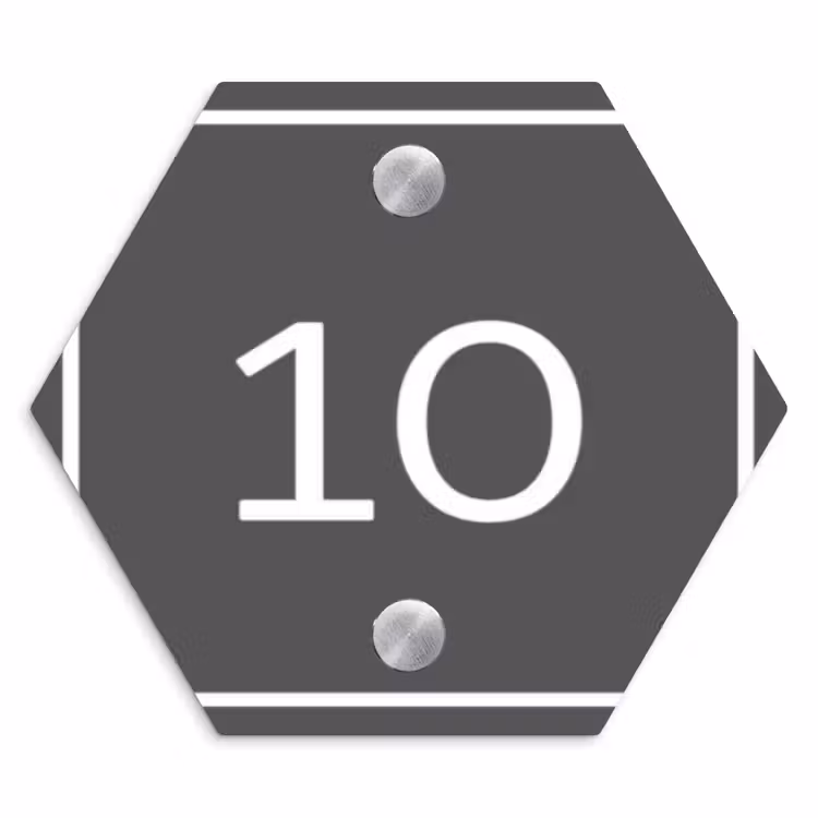 Naambordje voordeur - Hexagon - Grijs - Kader - Regulier — 1