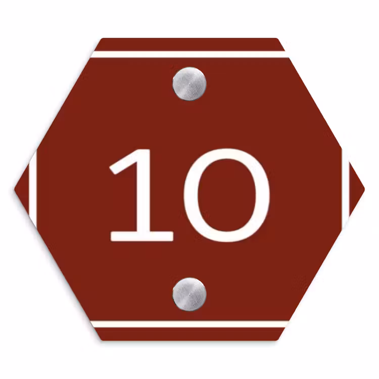 Naambordje voordeur - Hexagon - Rood - Kader - Regulier — 1