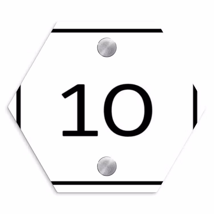 Naambordje voordeur - Hexagon - Wit - Kader - Regulier — 1