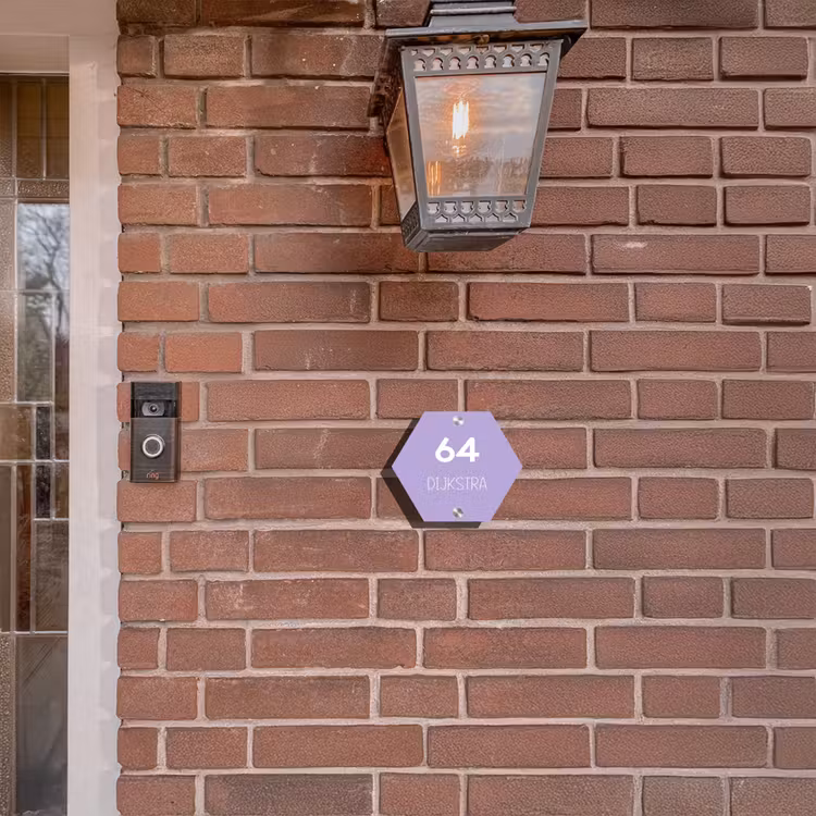 Naambordje voordeur - Hexagon - Effen - Lila - Modern — 3