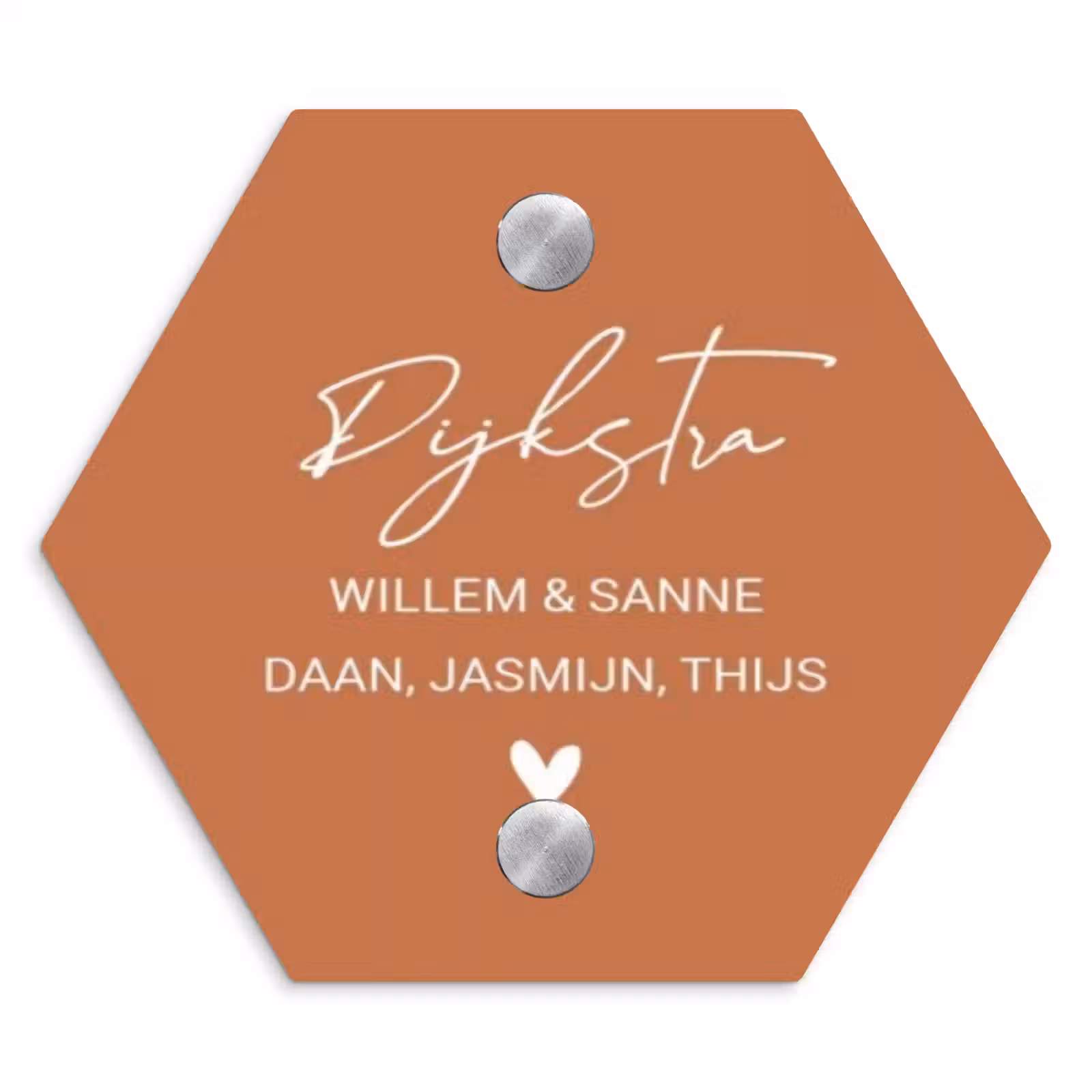 Naambordje voordeur - Hexagon - Terracotta - Sierlijk — 1