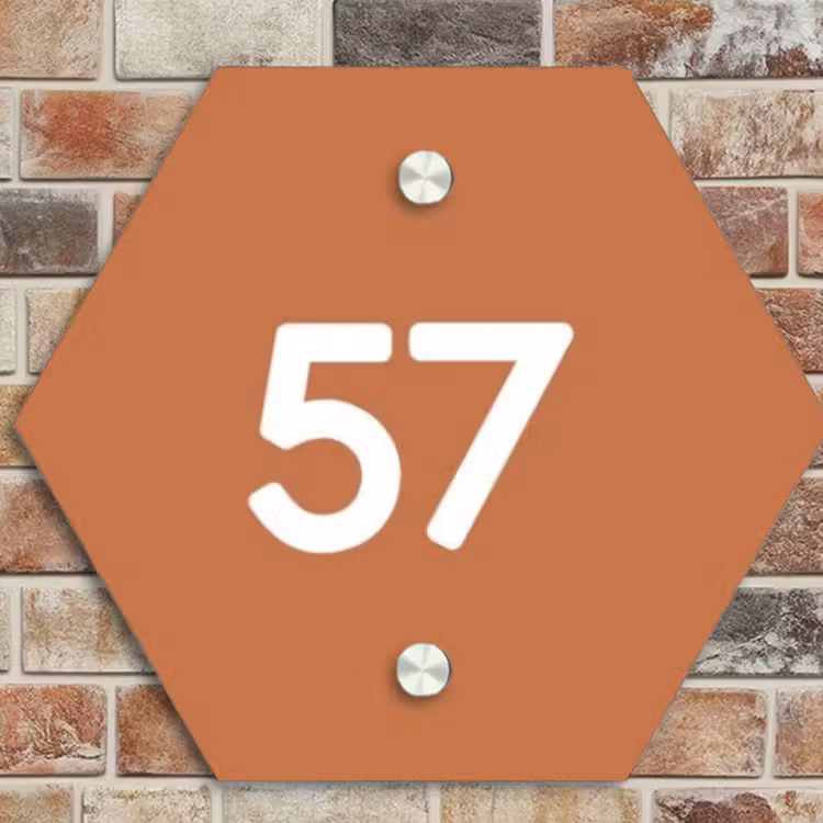 Naambordje voordeur - Hexagon - Terracotta - Traditioneel — 4
