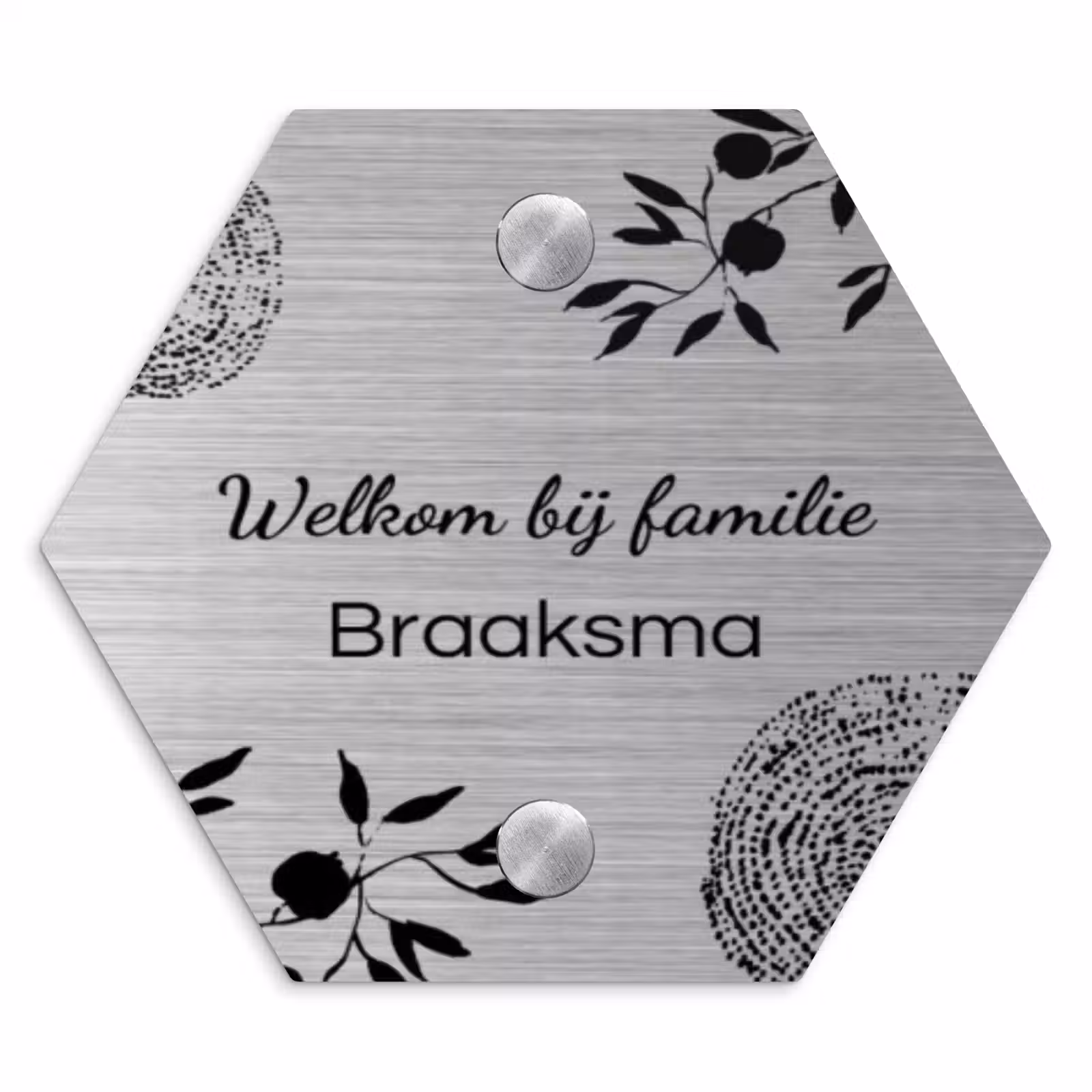 Naambordje voordeur - Hexagon - Illustraties - Metaal - Sierlijk — 1