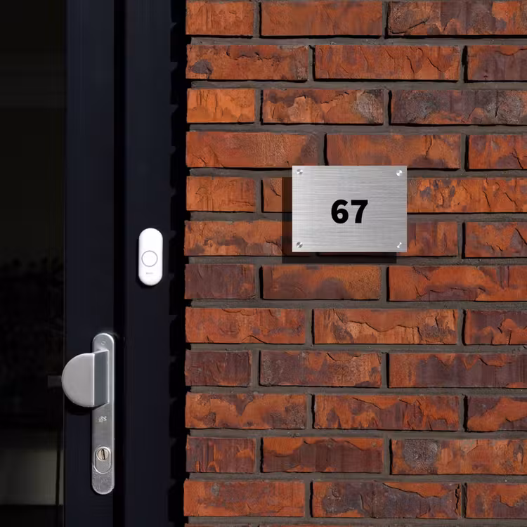 Naambordje voordeur geborsteld - Rechthoek RVS - Metaal - Traditioneel — 2