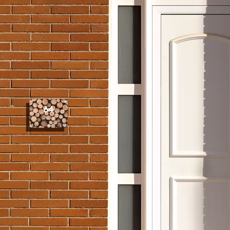 Naambordje voordeur - Rechthoek - Houtstapel - Modern — 3