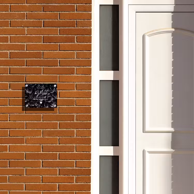 Naambordje voordeur - Rechthoek - Zwarte rozen - Sierlijk — 3