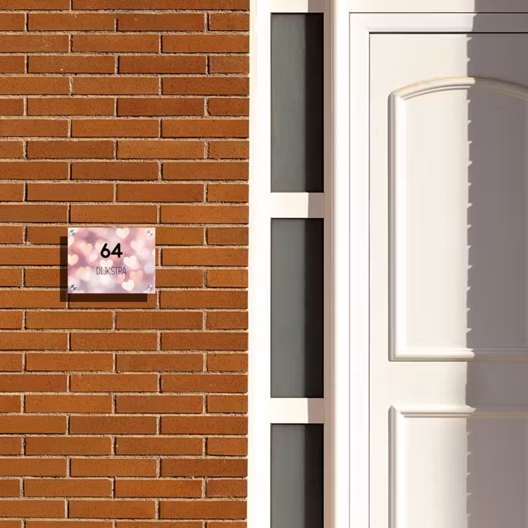 Naambordje voordeur - Rechthoek - Hartvormige gloed - Modern — 3