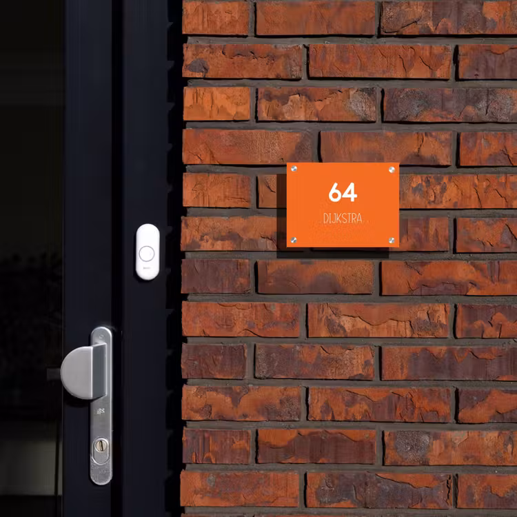 Naambordje voordeur - Rechthoek - Oranje - Modern — 2