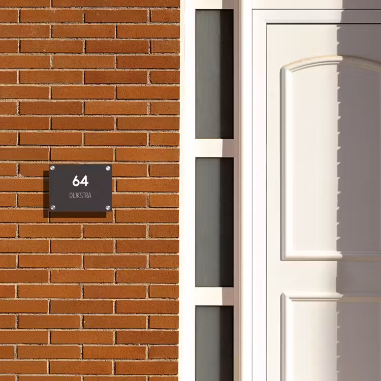 Naambordje voordeur - Rechthoek - Donkergrijs - Modern — 3