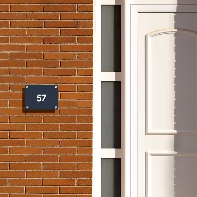 Naambordje voordeur - Rechthoek - Effen blauw - Traditioneel — 3