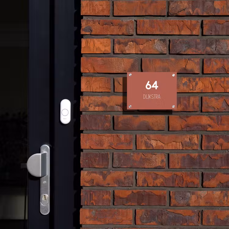 Naambordje voordeur - Rechthoek - Terracotta - Modern — 2