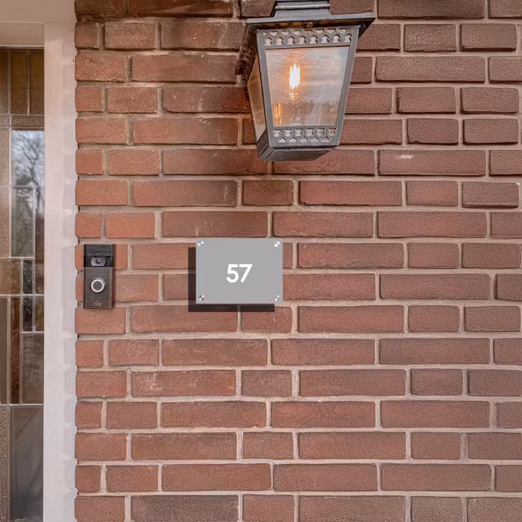 Naambordje voordeur - Rechthoek - Effen lichtgrijs - Traditioneel — 5
