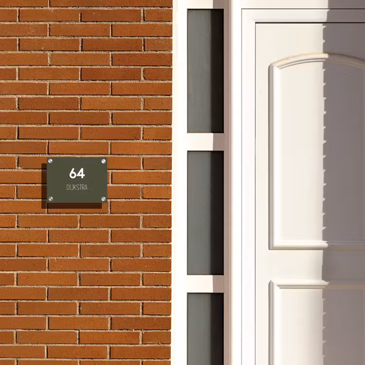 Naambordje voordeur - Rechthoek - Donkergroen - Modern — 3