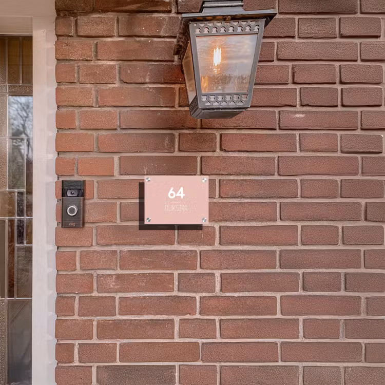 Naambordje voordeur - Rechthoek - Effen roze - Modern — 5