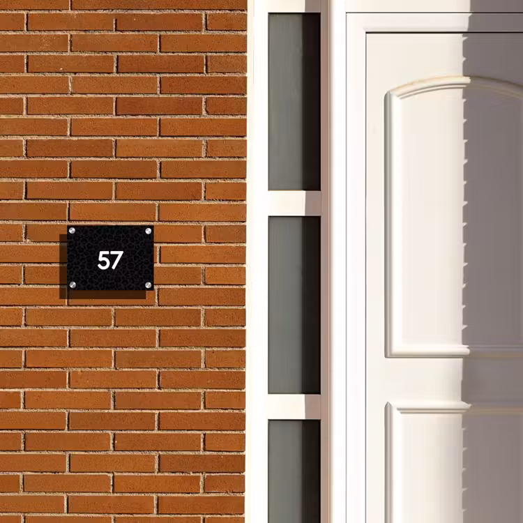 Naambordje voordeur - Rechthoek - Zwart panterprint - Traditioneel — 3