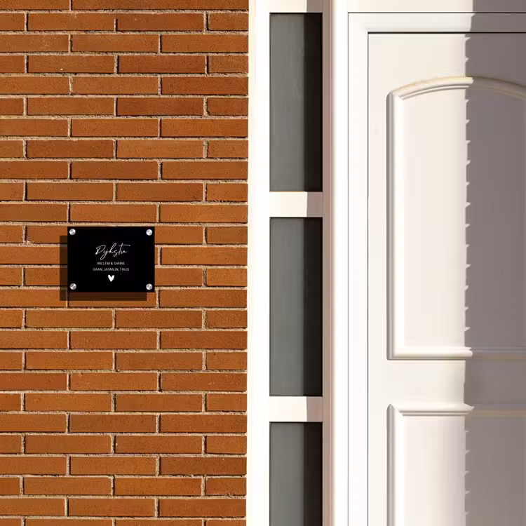 Naambordje voordeur - Rechthoek - Zwart vlak - Sierlijk — 3