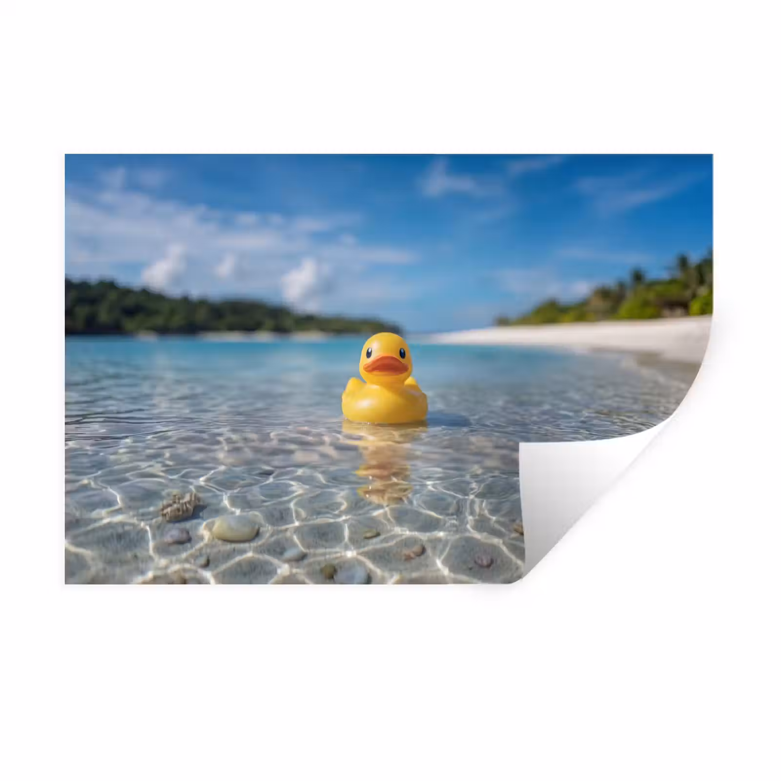 Muursticker - Tropisch - Badeend - geel — 1