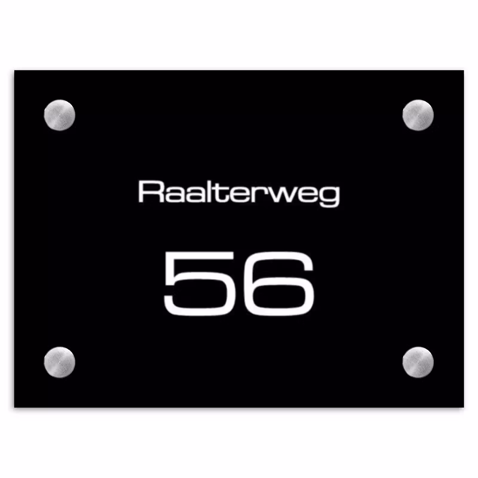 Naambordje voordeur - Rechthoek - Effen - Zwart - Modern — 1