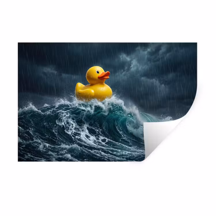 Muursticker - Storm - Badeend - Golven — 1